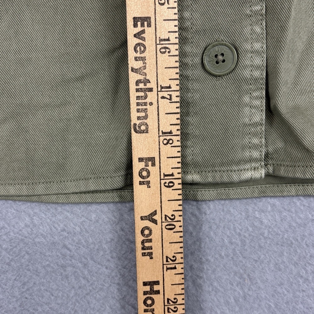 NWT American Eagle Cropped Military Hooded Shirt Jacket Shacket Olive Womens XS - Picture 8 of 14